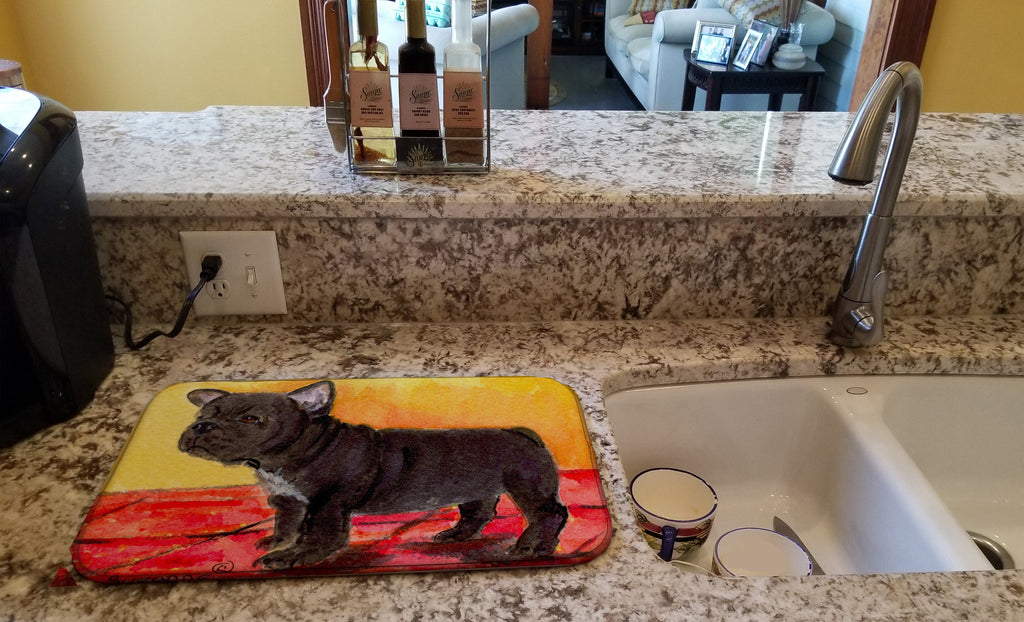 French Bulldog Dish Drying Mat Absorbent Dish Drying Mat Pad for Kitchen Counter Dish Drainer Mat for Countertop, 14 x 21", Multicolor