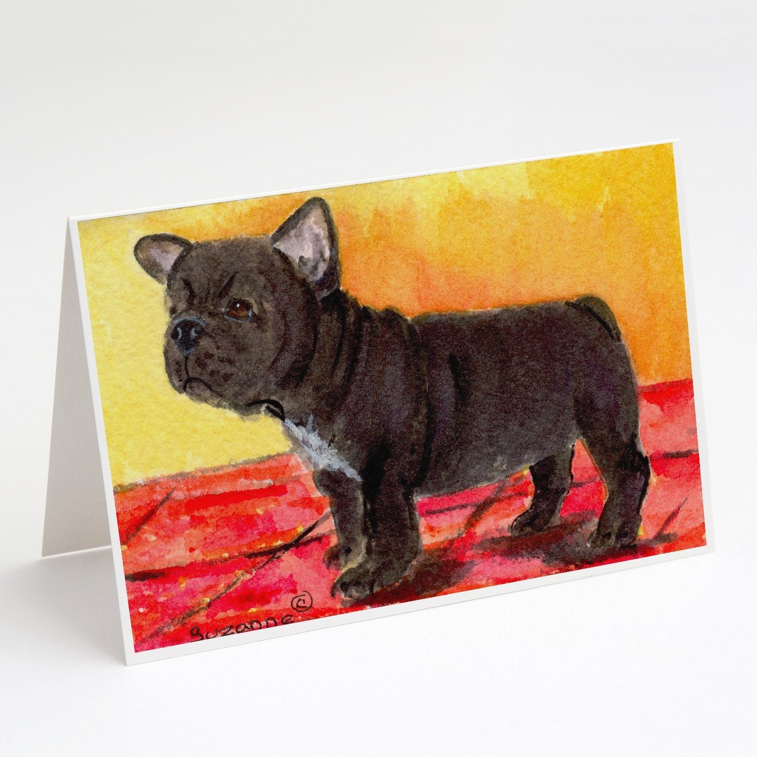French Bulldog Greeting Cards Pack of 8 Blank Cards with Envelopes Whimsical A7 Size 5x7