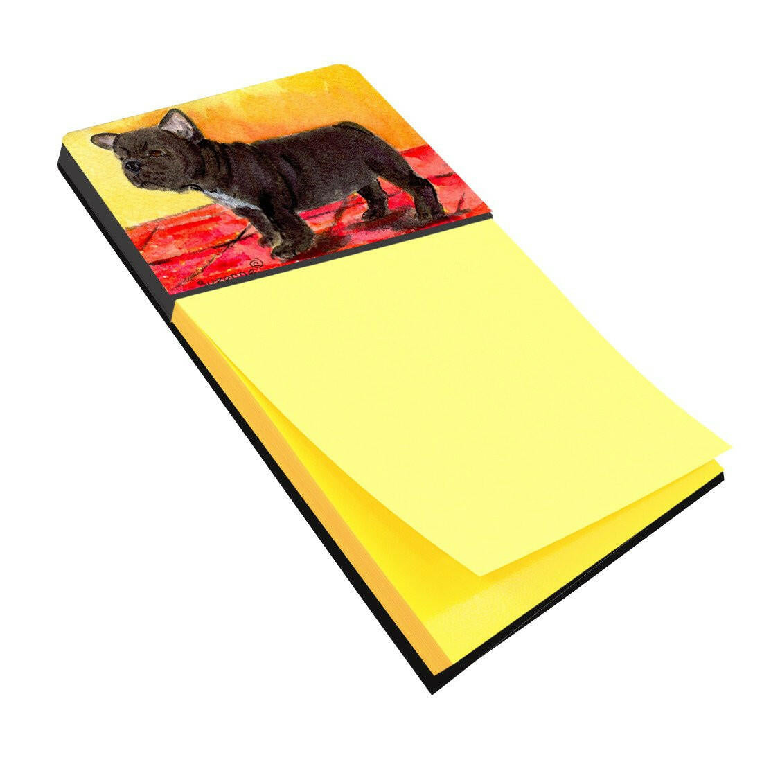 French Bulldog Watercolor Sticky Note Holder Refillable Dispenser Desk Accessory 3x3 Pad Gift