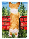 Corgi House Flag 28x40 Porch Sleeve Pole Decorative Outside Yard Banner Artwork Wall Hanging, Polyester