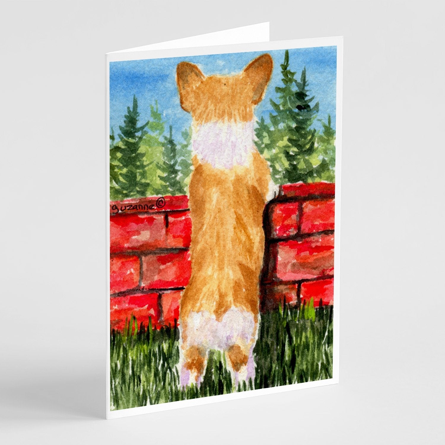 Corgi Greeting Cards Pack of 8 Blank Cards with Envelopes Whimsical A7 Size 5x7