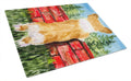 Corgi Cutting Board Tempered Glass Kitchen Cutting Surface, Heat Resistant Chopping, Non-Slip Feet, Food Prep & Serving