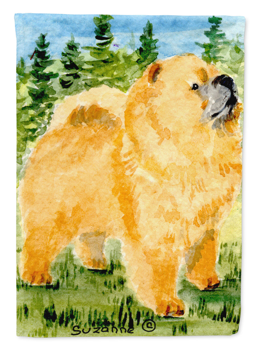 Chow Chow House Flag 28x40 Porch Sleeve Pole Decorative Outside Yard Banner Artwork Wall Hanging, Polyester