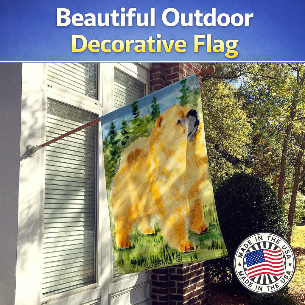Chow Chow House Flag 28x40 Porch Sleeve Pole Decorative Outside Yard Banner Artwork Wall Hanging, Polyester