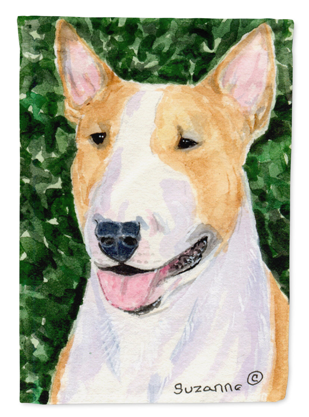 Bull Terrier House Flag 28x40 Porch Sleeve Pole Decorative Outside Yard Banner Artwork Wall Hanging, Polyester
