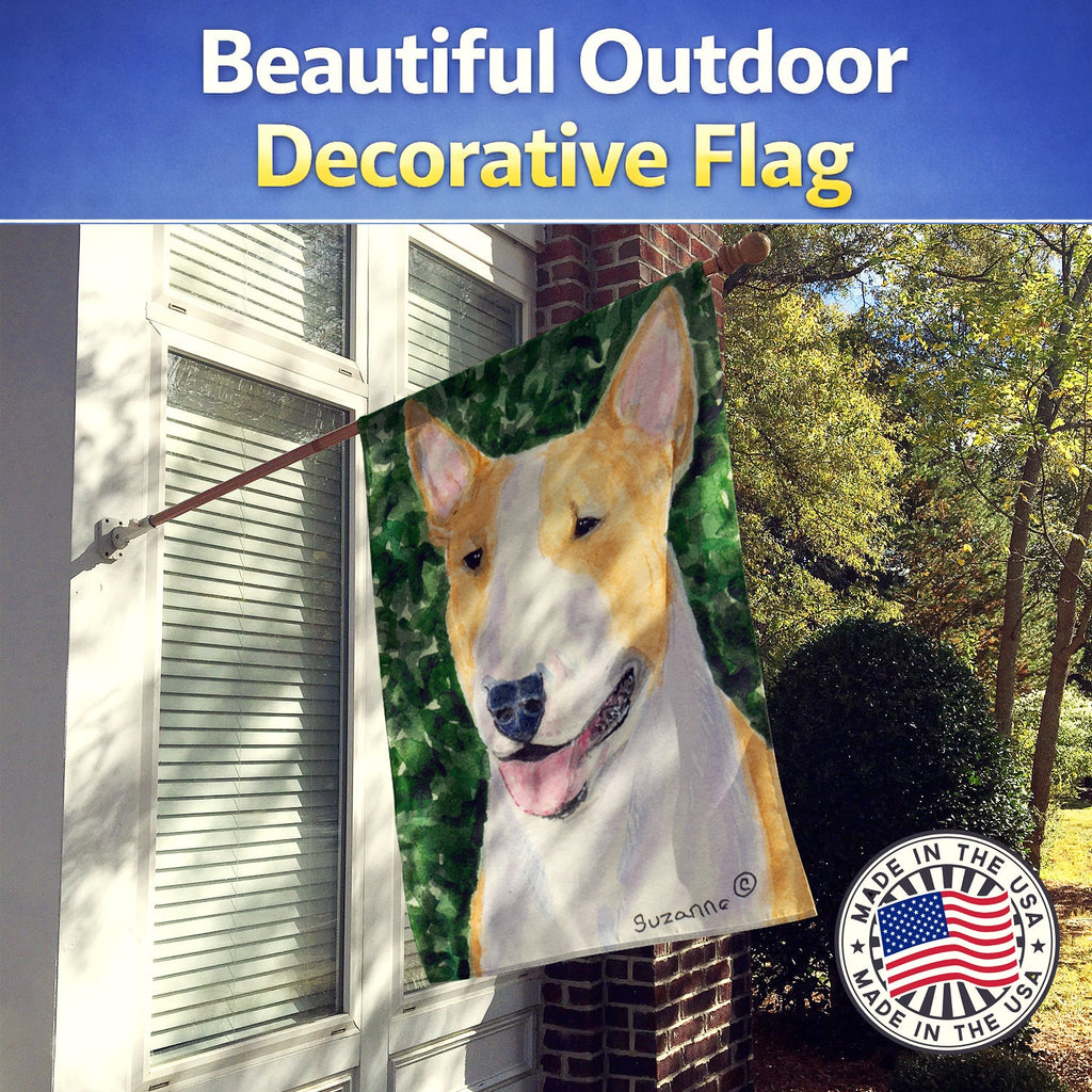 Bull Terrier House Flag 28x40 Porch Sleeve Pole Decorative Outside Yard Banner Artwork Wall Hanging, Polyester