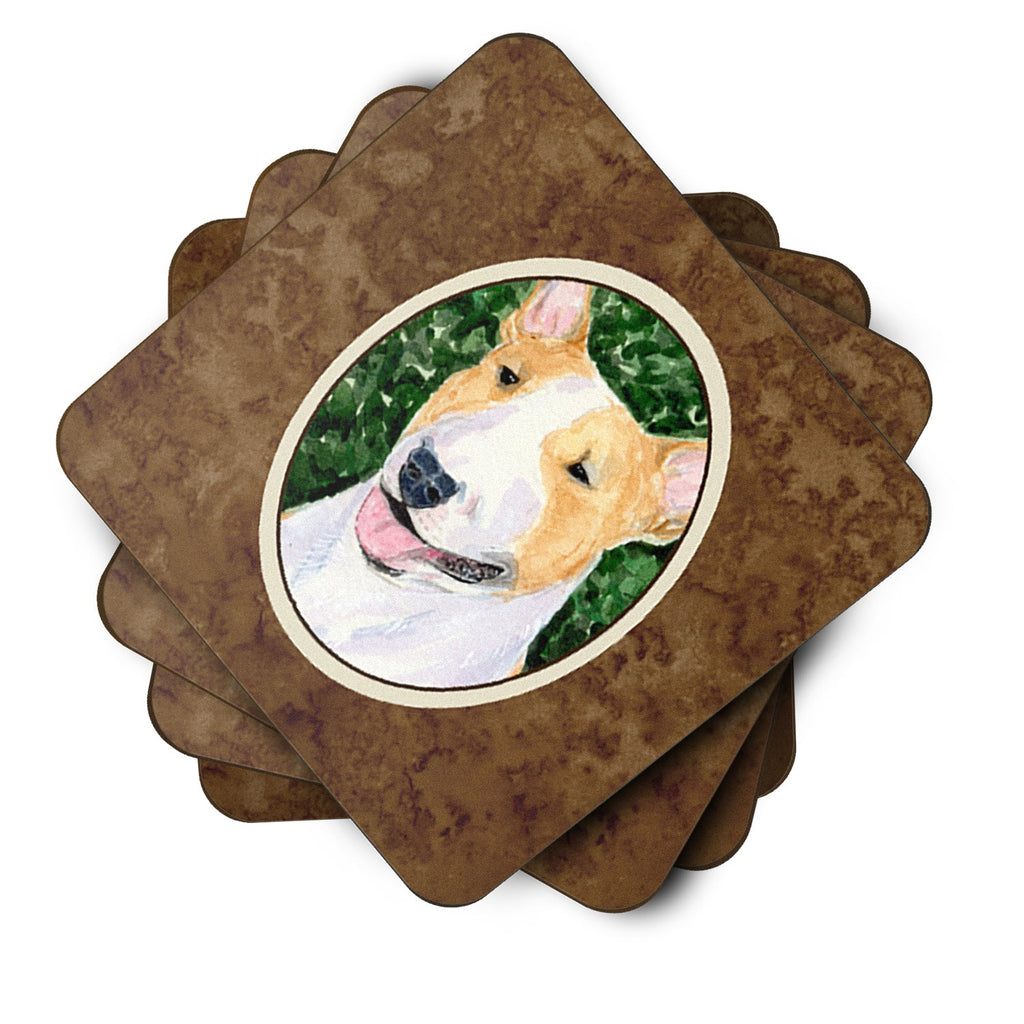 Bull Terrier Foam Coasters Set of 4 Cup Coasters for Indoor Outdoor, Tabletop Protection, Anti Slip, Mouse pad Material