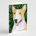 Bull Terrier Greeting Cards Pack of 8 Blank Cards with Envelopes Whimsical A7 Size 5x7