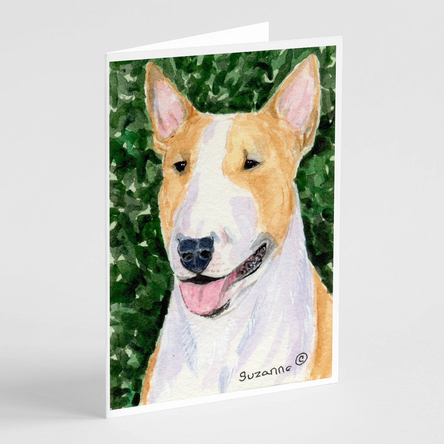 Bull Terrier Greeting Cards Pack of 8 Blank Cards with Envelopes Whimsical A7 Size 5x7