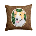 Bull Terrier Decorative Throw Pillow 14x14 Indoor Outdoor Accent Cushion, Fabric Cover with Insert for Sofa, Bed, Porch & Living Room