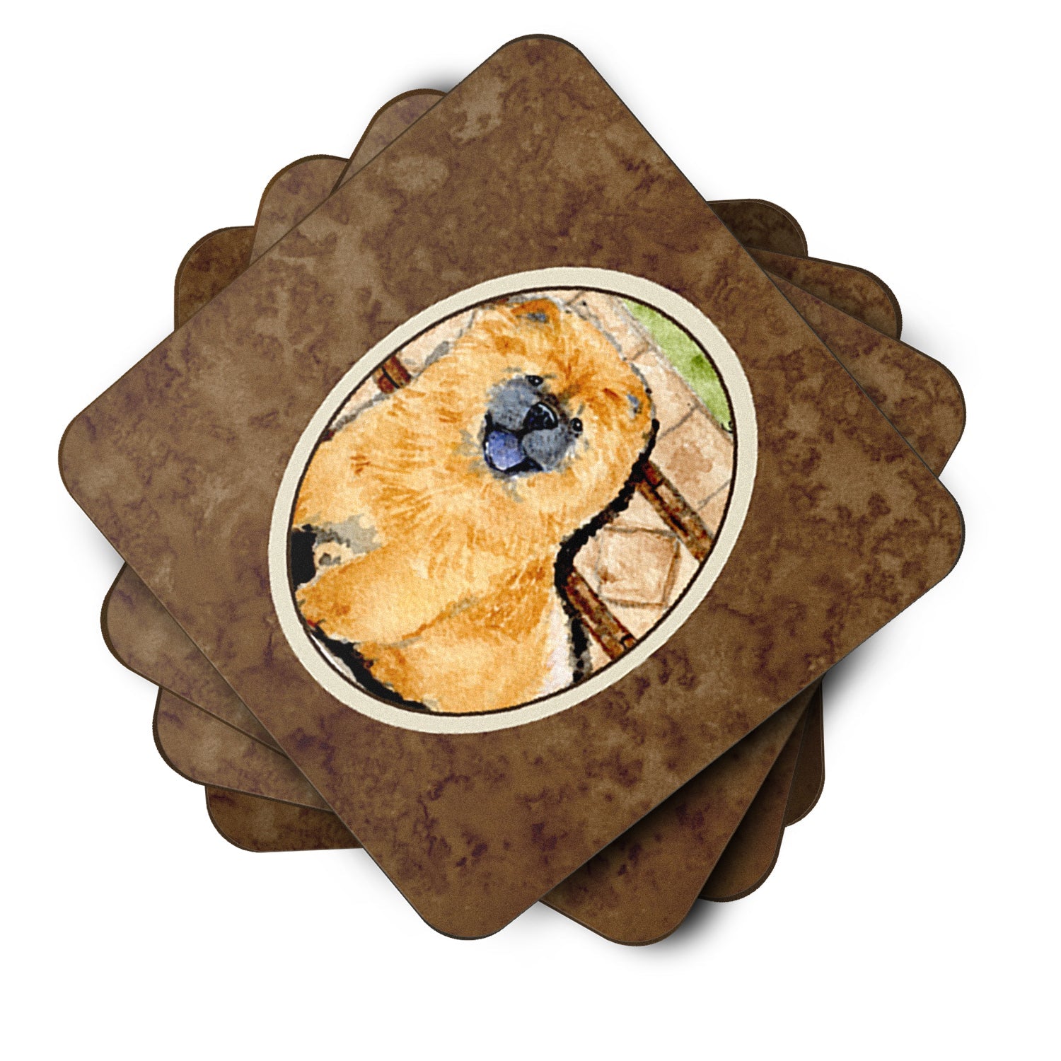 Chow Chow Foam Coasters Set of 4 Cup Coasters for Indoor Outdoor, Tabletop Protection, Anti Slip, Mouse pad Material