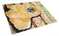 Chow Chow Cutting Board Tempered Glass Kitchen Cutting Surface, Heat Resistant Chopping, Non-Slip Feet, Food Prep & Serving