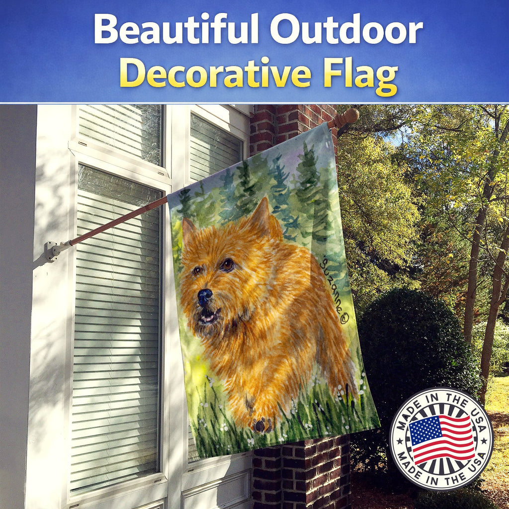 Norwich Terrier House Flag 28x40 Porch Sleeve Pole Decorative Outside Yard Banner Artwork Wall Hanging, Polyester