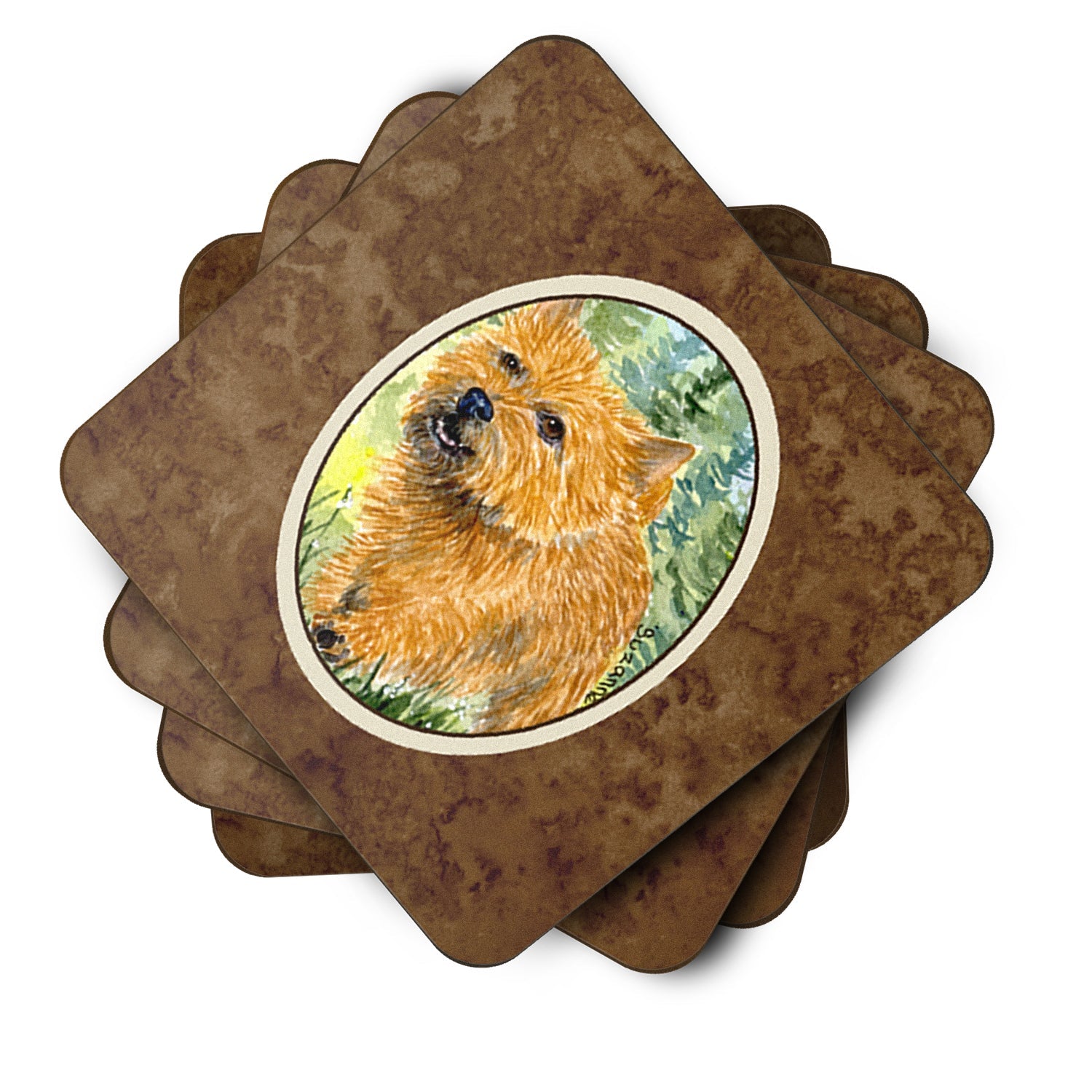 Norwich Terrier Foam Coasters Set of 4 Cup Coasters for Indoor Outdoor, Tabletop Protection, Anti Slip, Mouse pad Material