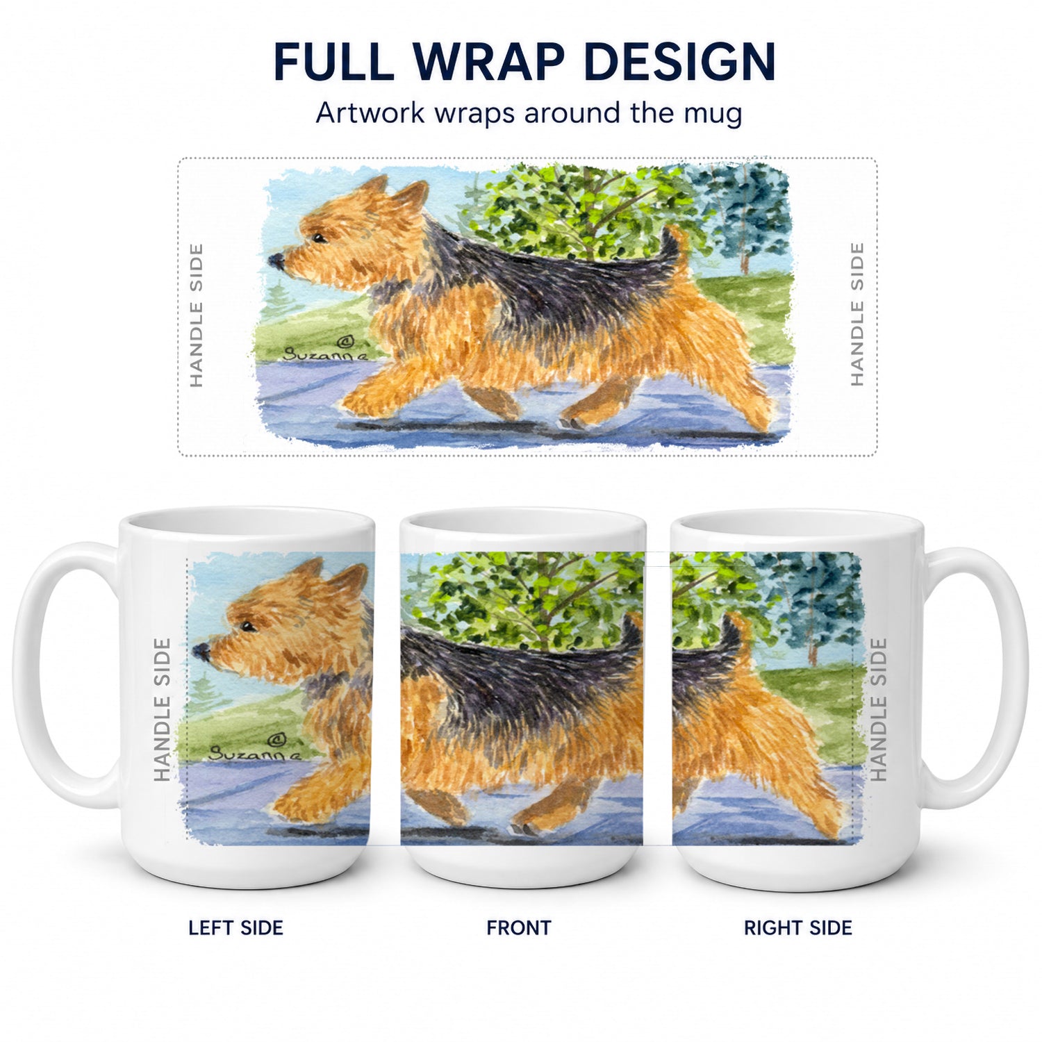Norwich Terrier Ceramic Coffee Mug 15 oz Decorative Large C Handle Mug Cup for Tea, Cocoa Hot Chocolate
