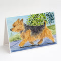 Norwich Terrier Greeting Cards Pack of 8 Blank Cards with Envelopes Whimsical A7 Size 5x7