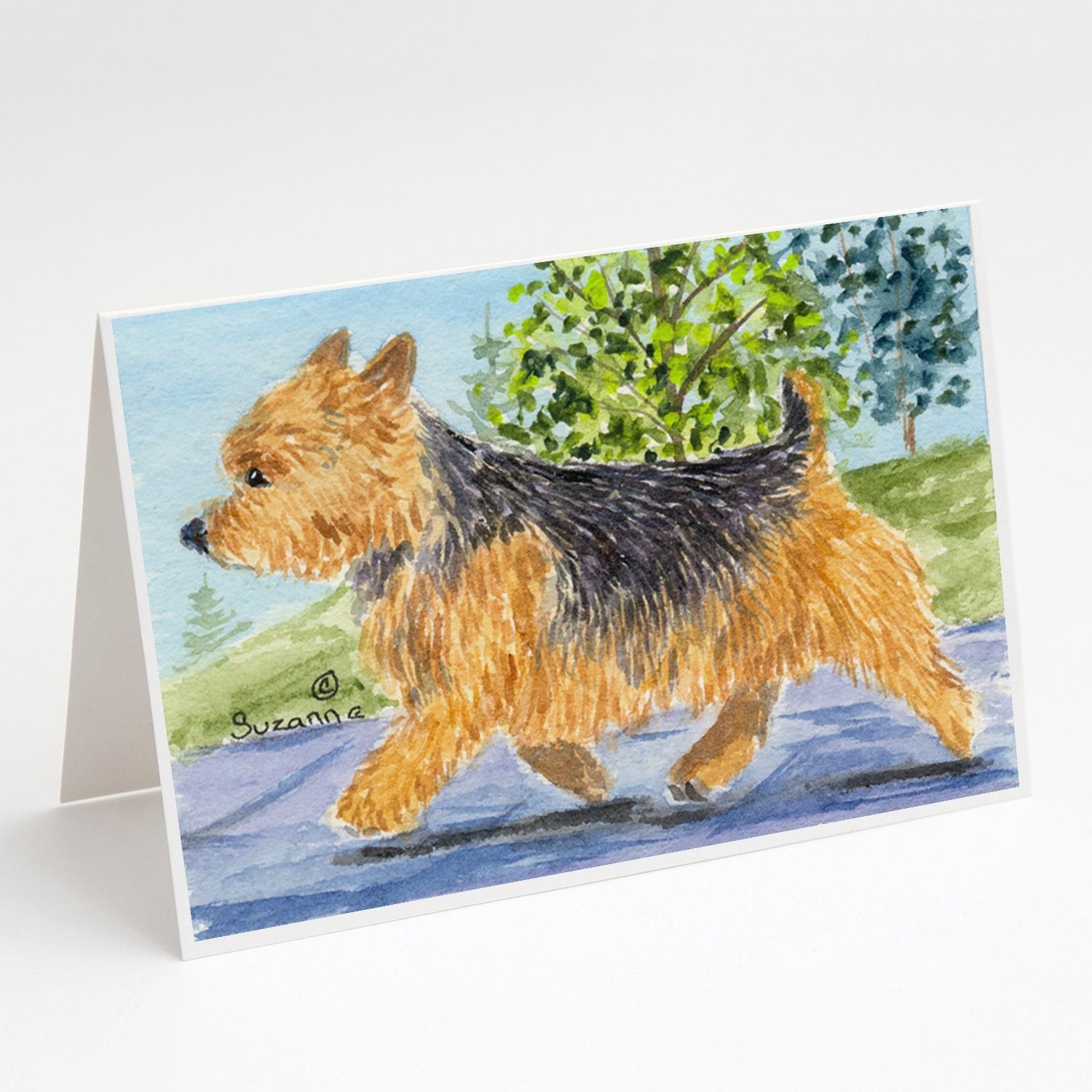 Norwich Terrier Greeting Cards Pack of 8 Blank Cards with Envelopes Whimsical A7 Size 5x7