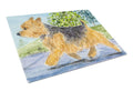 Norwich Terrier Cutting Board Tempered Glass Kitchen Cutting Surface, Heat Resistant Chopping, Non-Slip Feet, Food Prep & Serving