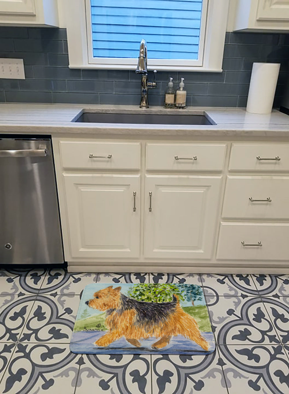 Norwich Terrier Memory Foam Kitchen Mat Machine Washable Anti-Fatigue Cushion Comfort Bath or Kitchen Rug