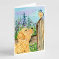 Golden Retriever Greeting Cards Pack of 8 Blank Cards with Envelopes Whimsical A7 Size 5x7