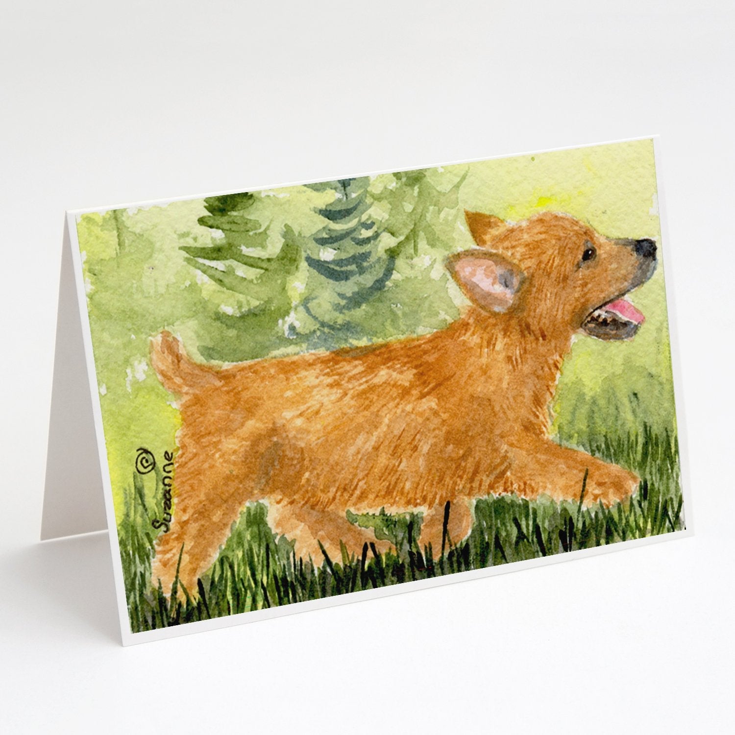 Norwich Terrier Greeting Cards Pack of 8 Blank Cards with Envelopes Whimsical A7 Size 5x7