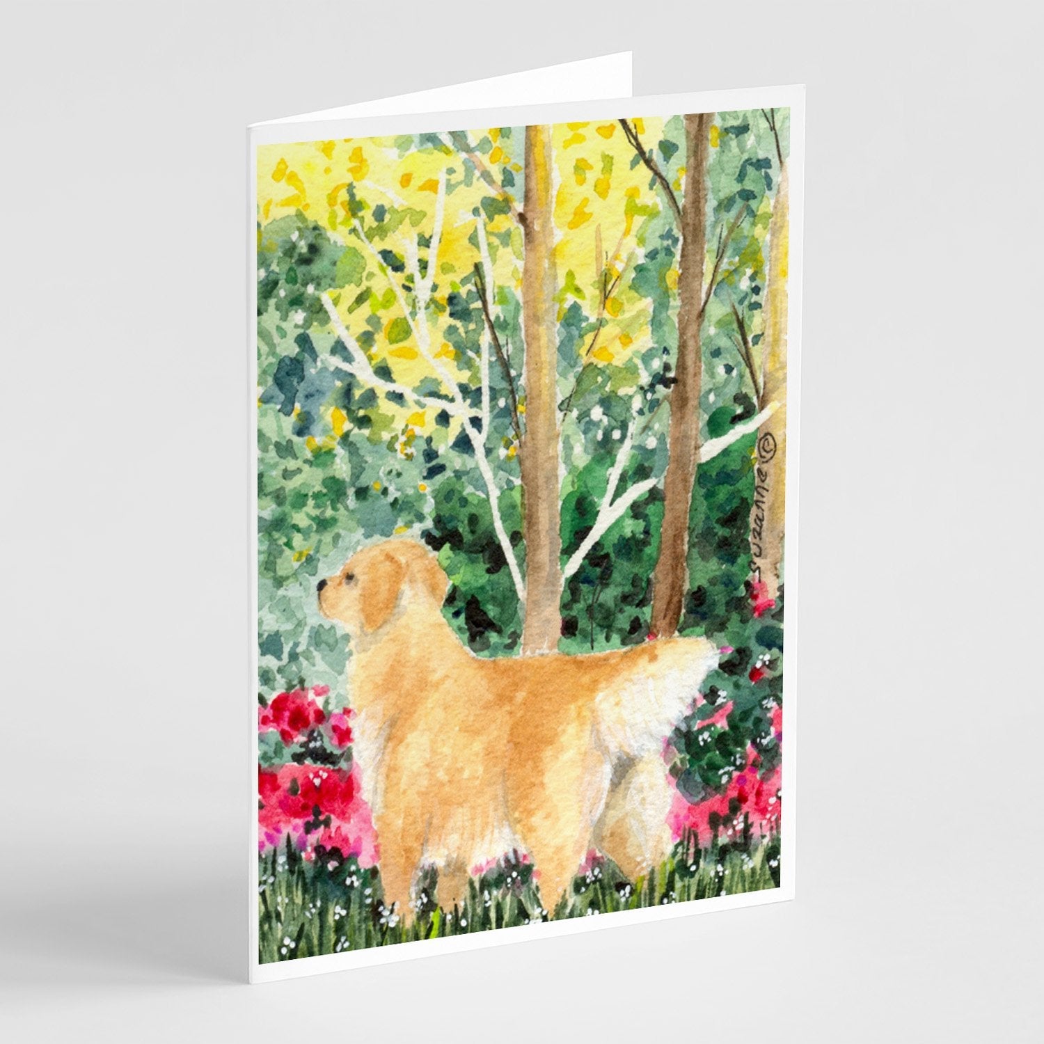 Golden Retriever Greeting Cards Pack of 8 Blank Cards with Envelopes Whimsical A7 Size 5x7