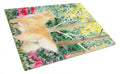 Golden Retriever Cutting Board Tempered Glass Kitchen Cutting Surface, Heat Resistant Chopping, Non-Slip Feet, Food Prep & Serving
