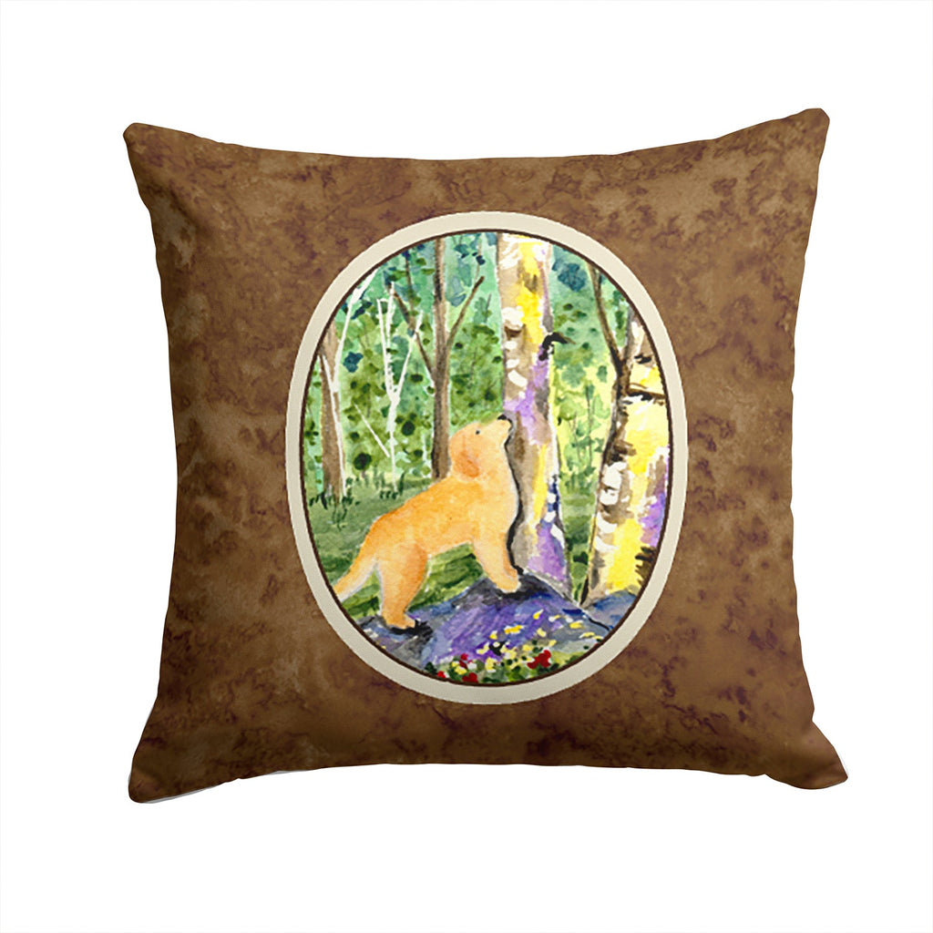 Golden Retriever Decorative Throw Pillow 14x14 Indoor Outdoor Accent Cushion, Fabric Cover with Insert for Sofa, Bed, Porch & Living Room