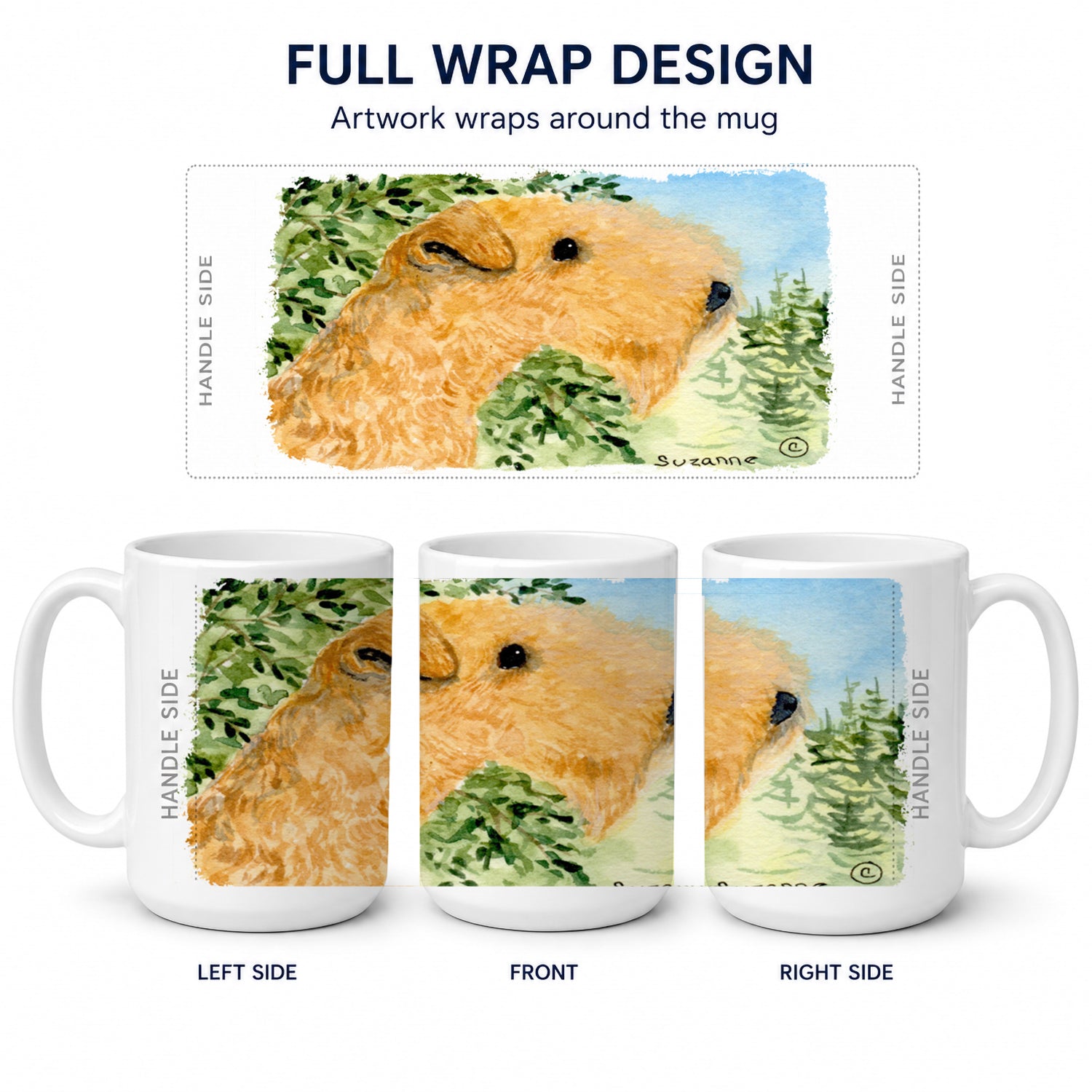 Lakeland Terrier Ceramic Coffee Mug 15 oz Decorative Large C Handle Mug Cup for Tea, Cocoa Hot Chocolate