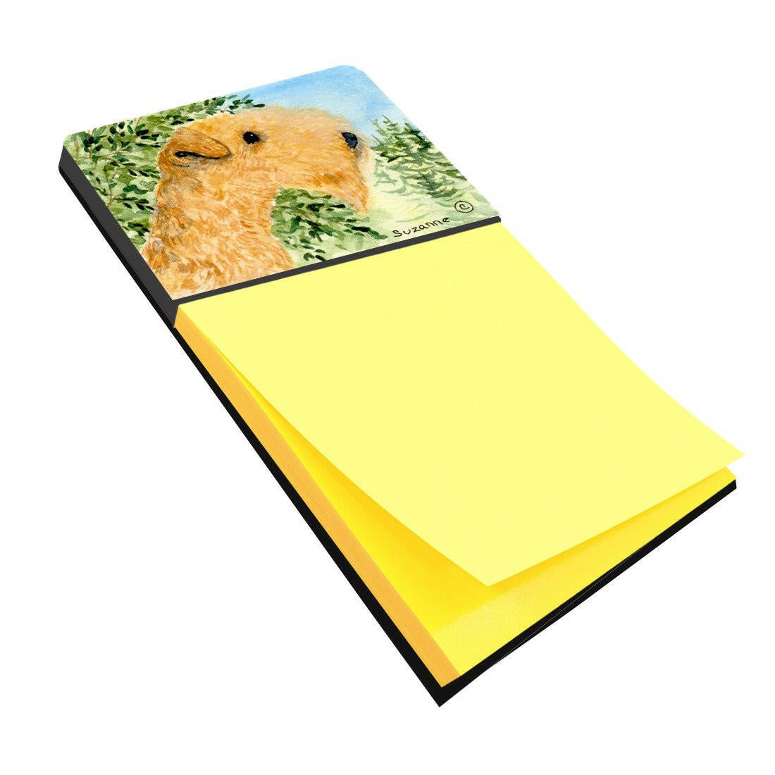 Lakeland Terrier Watercolor Sticky Note Holder Refillable Dispenser Desk Accessory 3x3 Pad Gift