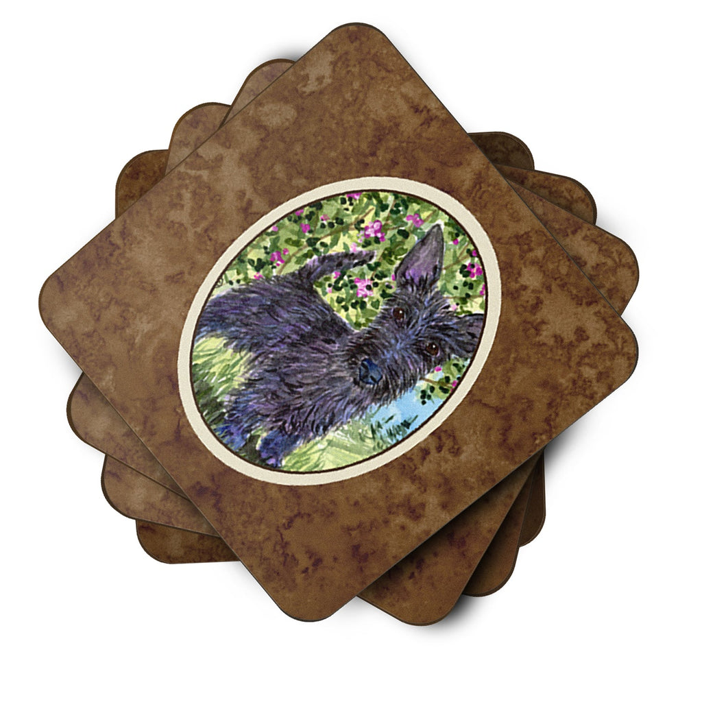 Scottish Terrier Foam Coasters Set of 4 Cup Coasters for Indoor Outdoor, Tabletop Protection, Anti Slip, Mouse pad Material