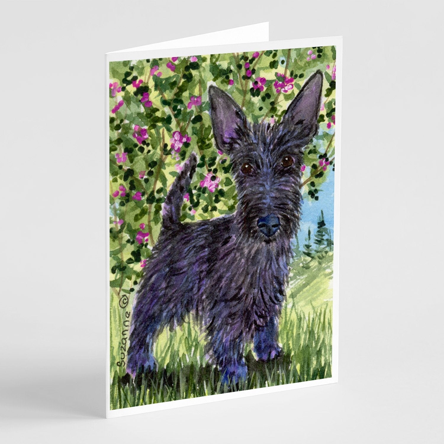 Scottish Terrier Greeting Cards Pack of 8 Blank Cards with Envelopes Whimsical A7 Size 5x7