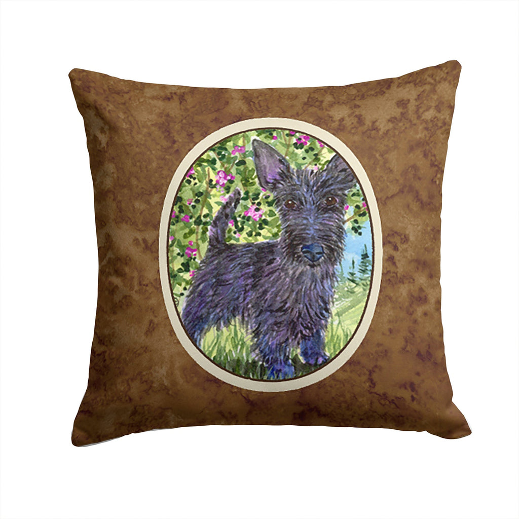 Scottish Terrier Decorative Throw Pillow 14x14 Indoor Outdoor Accent Cushion, Fabric Cover with Insert for Sofa, Bed, Porch & Living Room