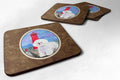 Lighthouse with Bichon Frise Foam Coasters Set of 4 Cup Coasters for Indoor Outdoor, Tabletop Protection, Anti Slip, Mouse pad Material
