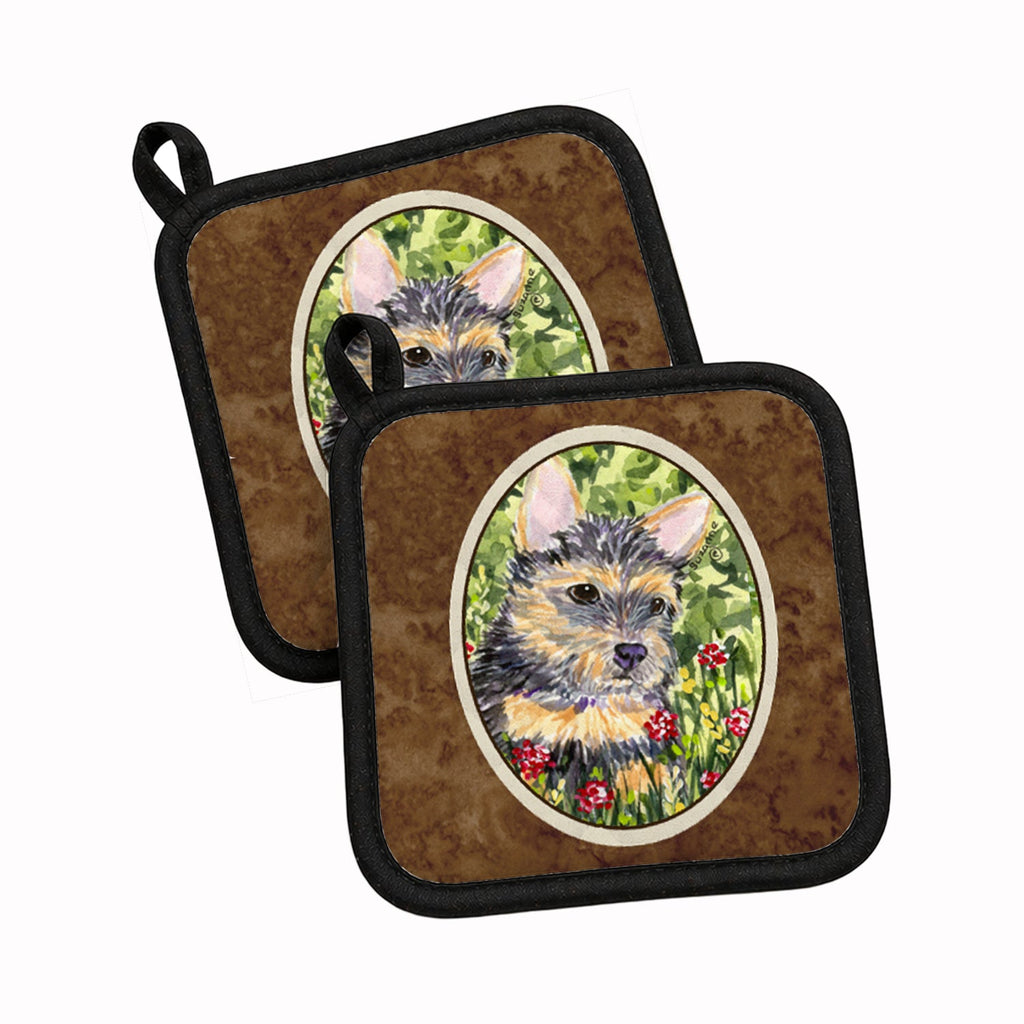 Norwich Terrier Pot Holder Set of 2 Heat Resistant Quilted Hot Pads 7.5 x 7.5 Inch, Insulated Kitchen Trivets for Cooking & Baking