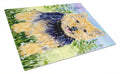 Norwich Terrier Cutting Board Tempered Glass Kitchen Cutting Surface, Heat Resistant Chopping, Non-Slip Feet, Food Prep & Serving