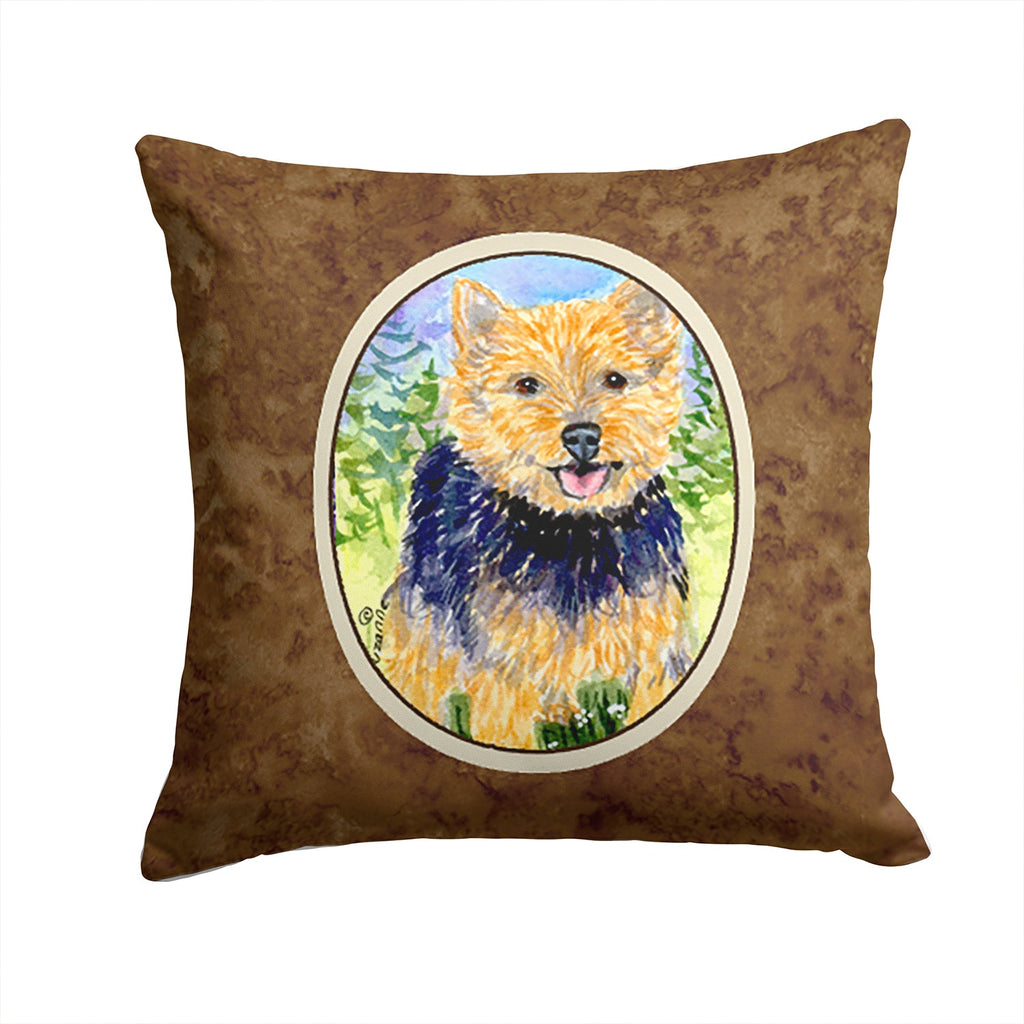 Norwich Terrier Decorative Throw Pillow 14x14 Indoor Outdoor Accent Cushion, Fabric Cover with Insert for Sofa, Bed, Porch & Living Room