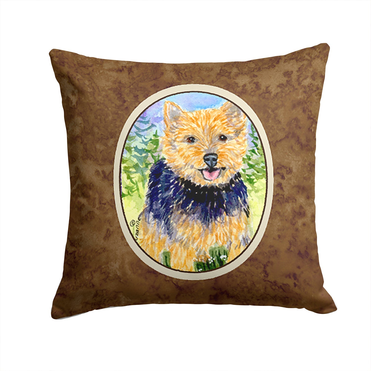 Norwich Terrier Decorative Throw Pillow 14x14 Indoor Outdoor Accent Cushion, Fabric Cover with Insert for Sofa, Bed, Porch & Living Room