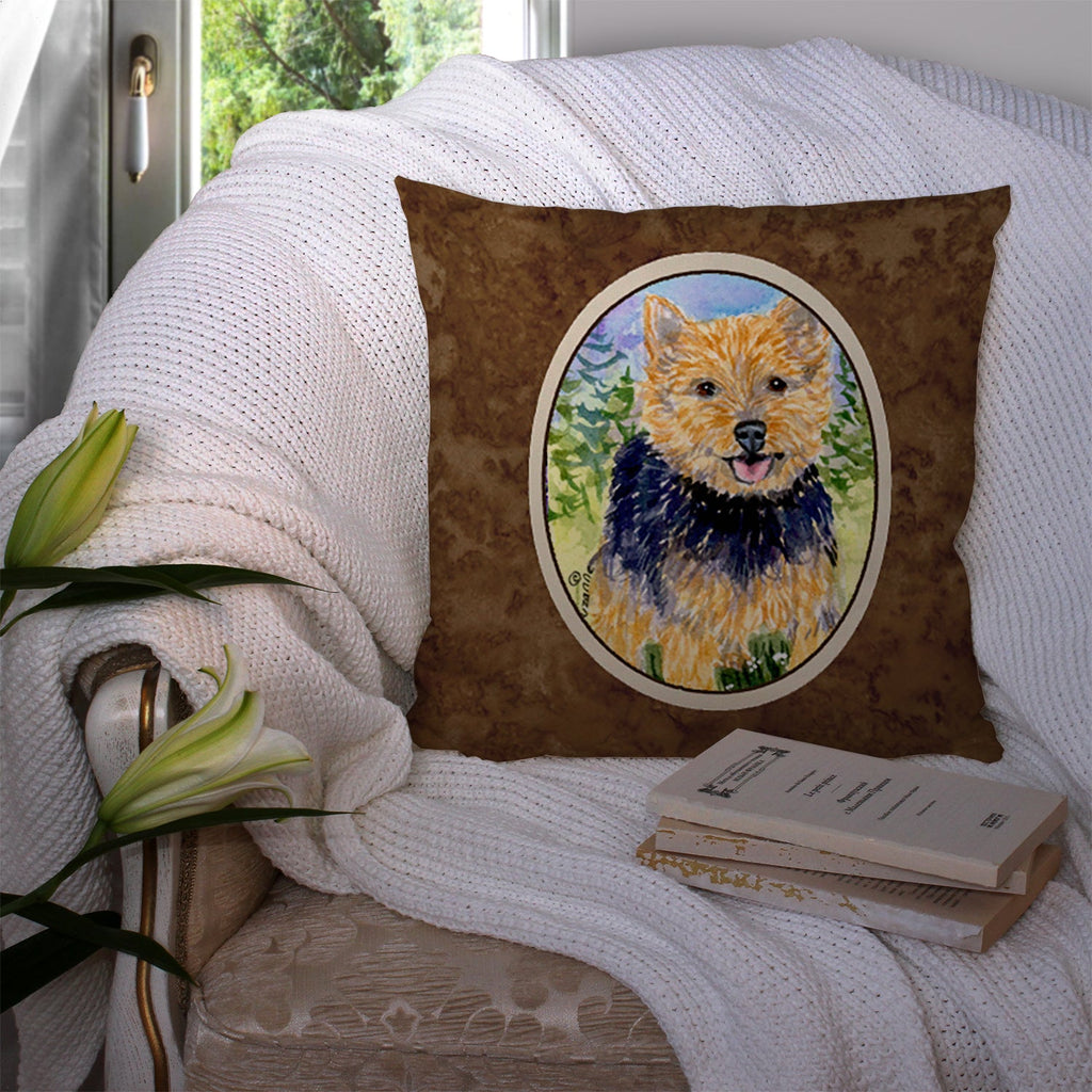 Norwich Terrier Decorative Throw Pillow 14x14 Indoor Outdoor Accent Cushion, Fabric Cover with Insert for Sofa, Bed, Porch & Living Room