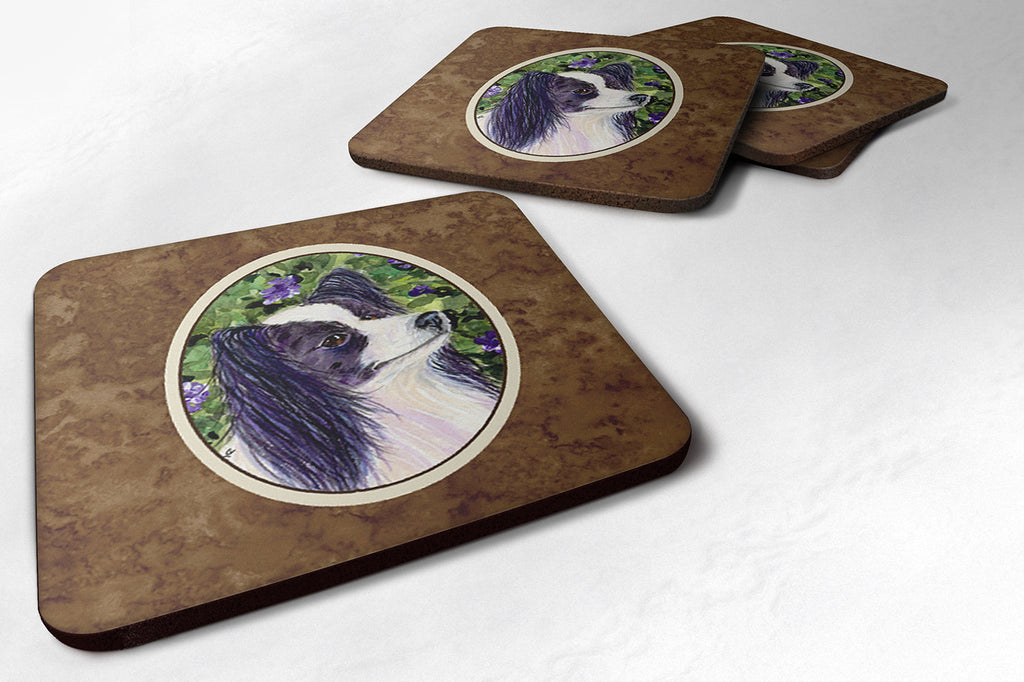 Papillon Foam Coasters Set of 4 Cup Coasters for Indoor Outdoor, Tabletop Protection, Anti Slip, Mouse pad Material