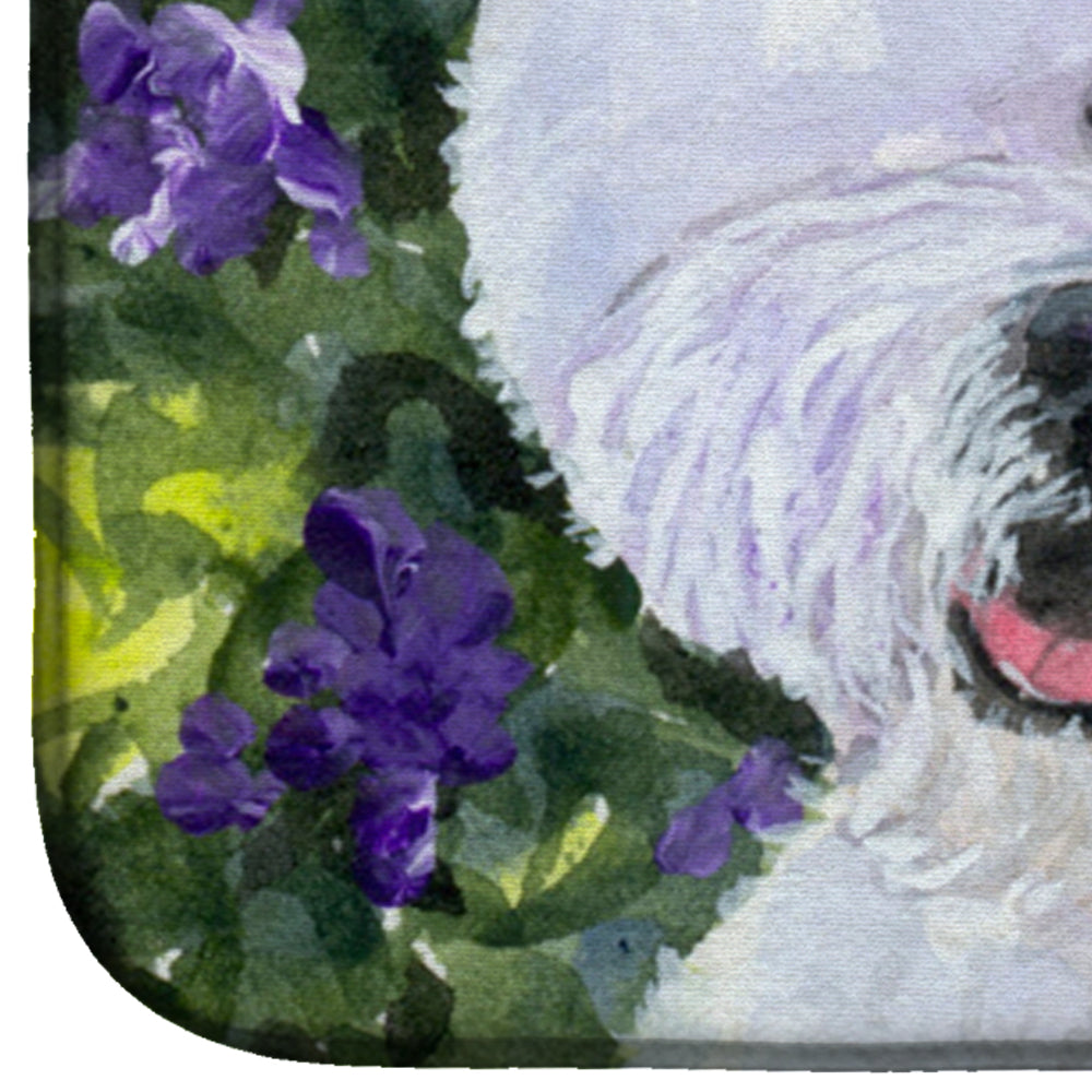 Bichon Frise Dish Drying Mat Absorbent Dish Drying Mat Pad for Kitchen Counter Dish Drainer Mat for Countertop, 14 x 21", Multicolor