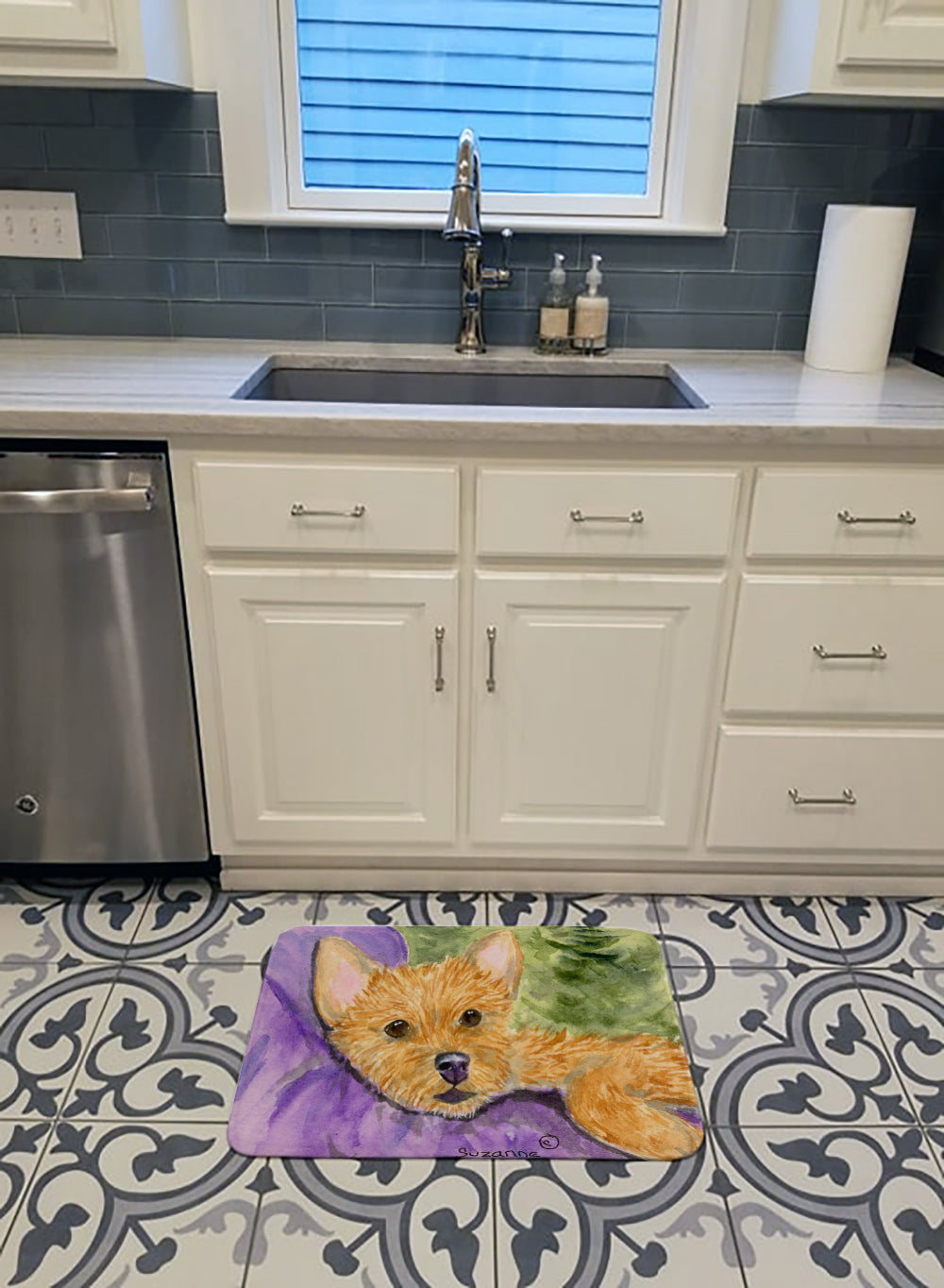 Norwich Terrier Memory Foam Kitchen Mat Machine Washable Anti-Fatigue Cushion Comfort Bath or Kitchen Rug