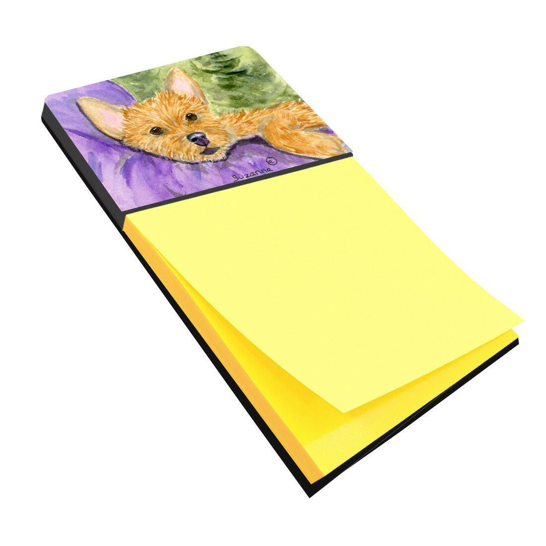 Norwich Terrier Watercolor Sticky Note Holder Refillable Dispenser Desk Accessory 3x3 Pad Gift