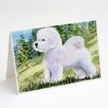 Bichon Frise Greeting Cards Pack of 8 Blank Cards with Envelopes Whimsical A7 Size 5x7