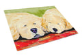 Golden Retriever Cutting Board Tempered Glass Kitchen Cutting Surface, Heat Resistant Chopping, Non-Slip Feet, Food Prep & Serving