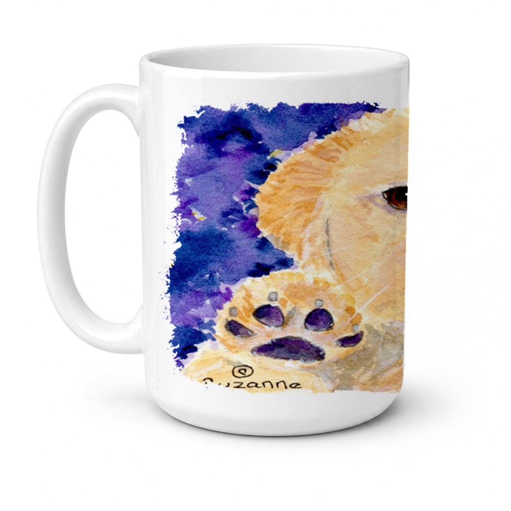 Golden Retriever Ceramic Coffee Mug 15 oz Decorative Large C Handle Mug Cup for Tea, Cocoa Hot Chocolate