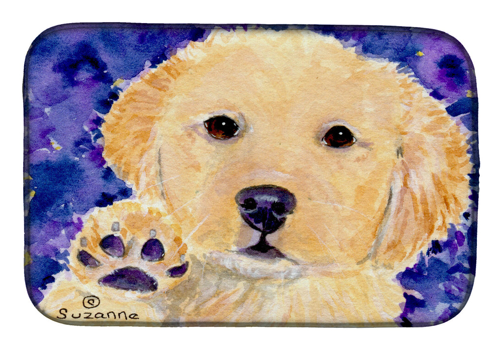 Golden Retriever Dish Drying Mat Absorbent Dish Drying Mat Pad for Kitchen Counter Dish Drainer Mat for Countertop, 14 x 21", Multicolor