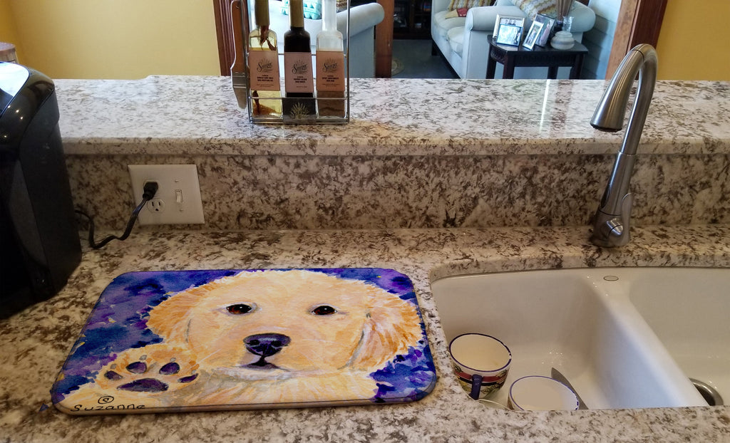 Golden Retriever Dish Drying Mat Absorbent Dish Drying Mat Pad for Kitchen Counter Dish Drainer Mat for Countertop, 14 x 21", Multicolor