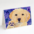 Golden Retriever Greeting Cards Pack of 8 Blank Cards with Envelopes Whimsical A7 Size 5x7