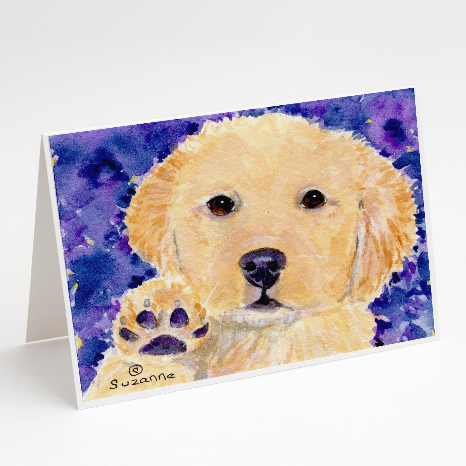 Golden Retriever Greeting Cards Pack of 8 Blank Cards with Envelopes Whimsical A7 Size 5x7